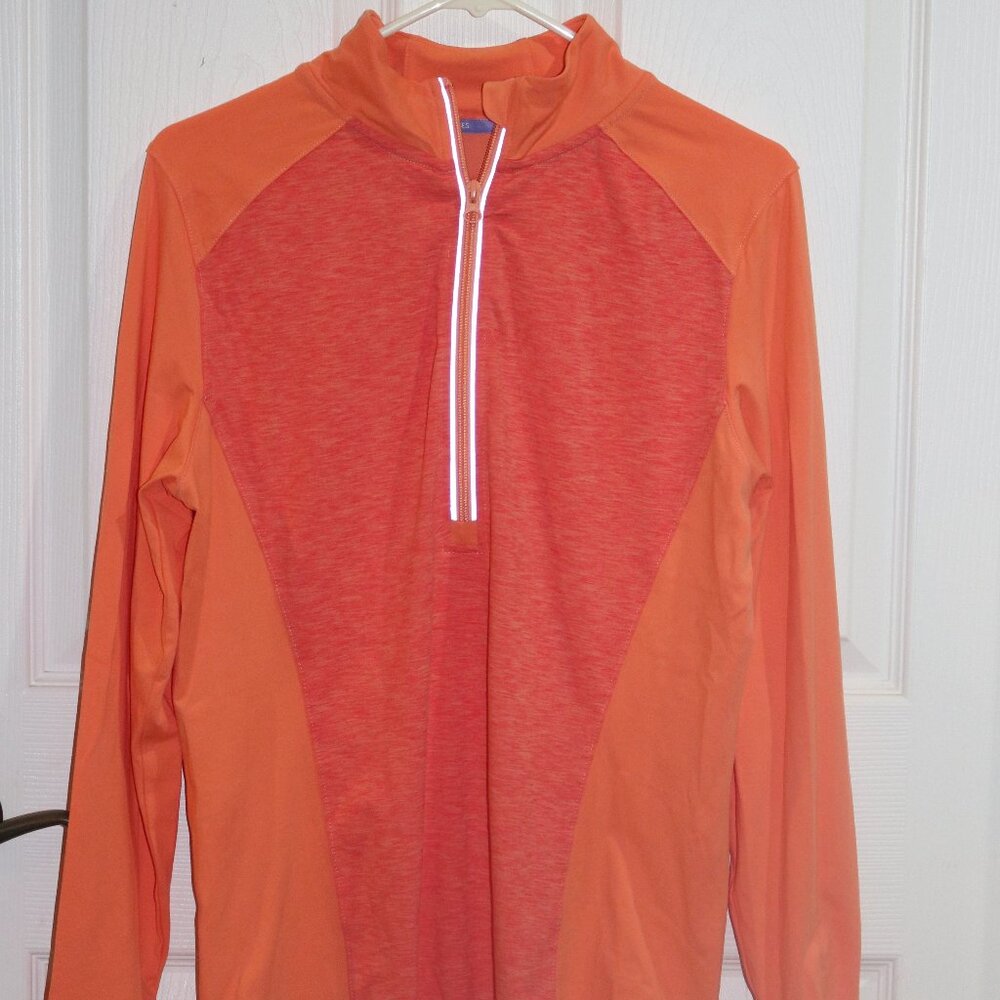 Women's Hottotties bright orange with orange heathered activewear 1/4 zip. XL.